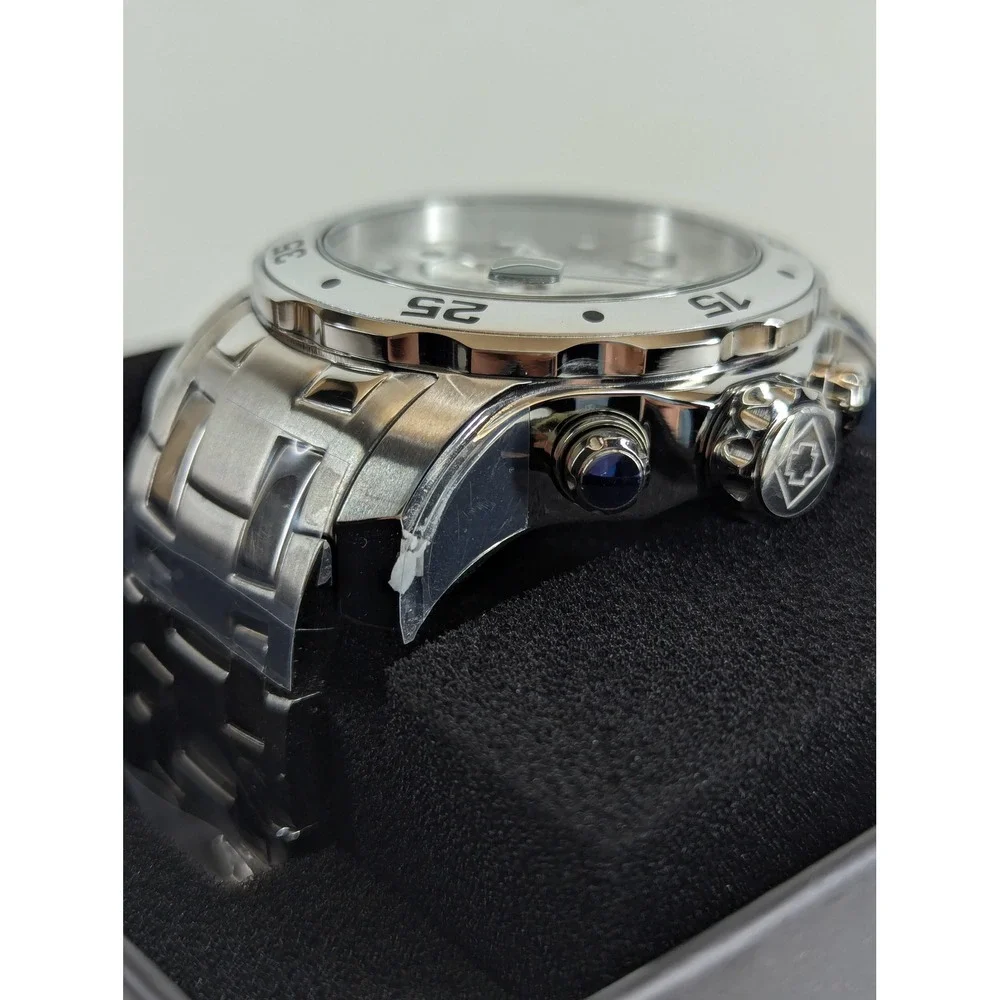 Invicta Pro Diver SCUBA 0071 Mens Chronograph Watch 48mm Silver Steel New